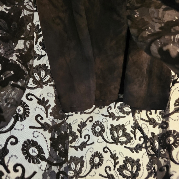 French Connection embellished mesh midi dress black with slip size 4 - Picture 2 of 11